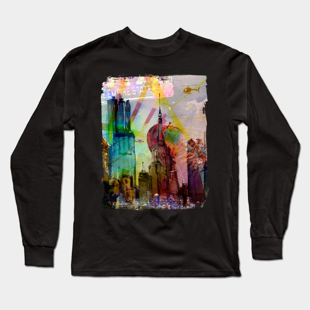 Empire State Long Sleeve T-Shirt by kylewillis